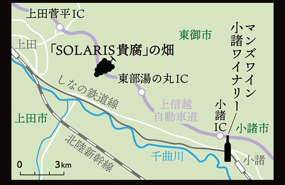 地図：「SOLARIS貴腐」の畑